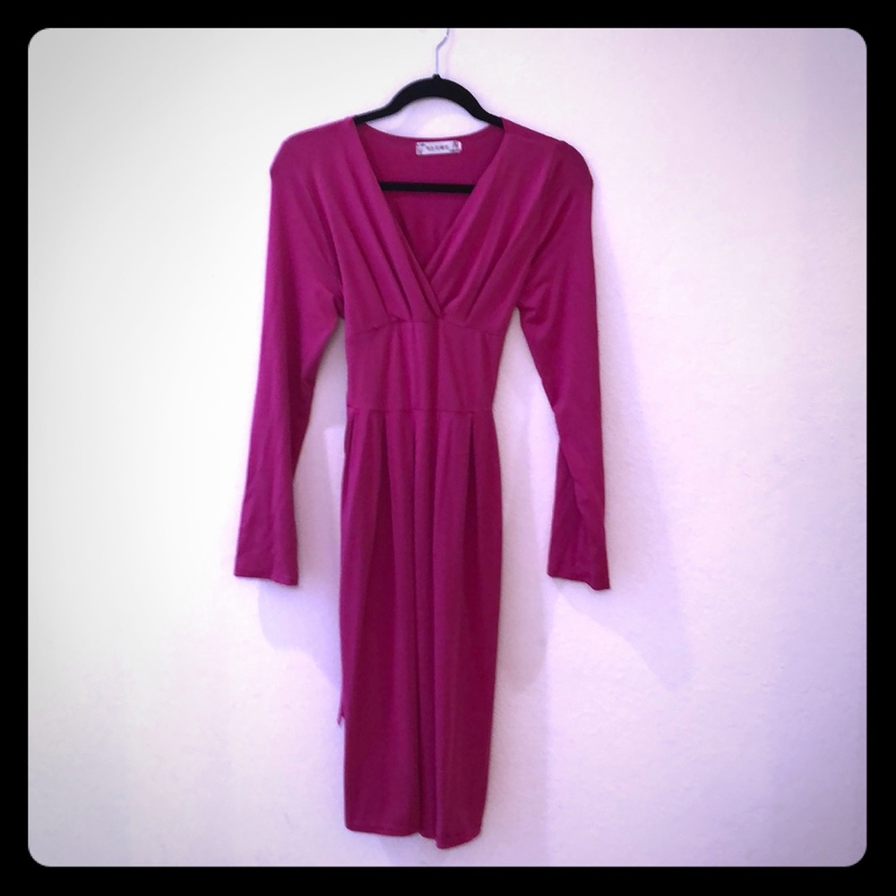 Wrinkle free magenta dress